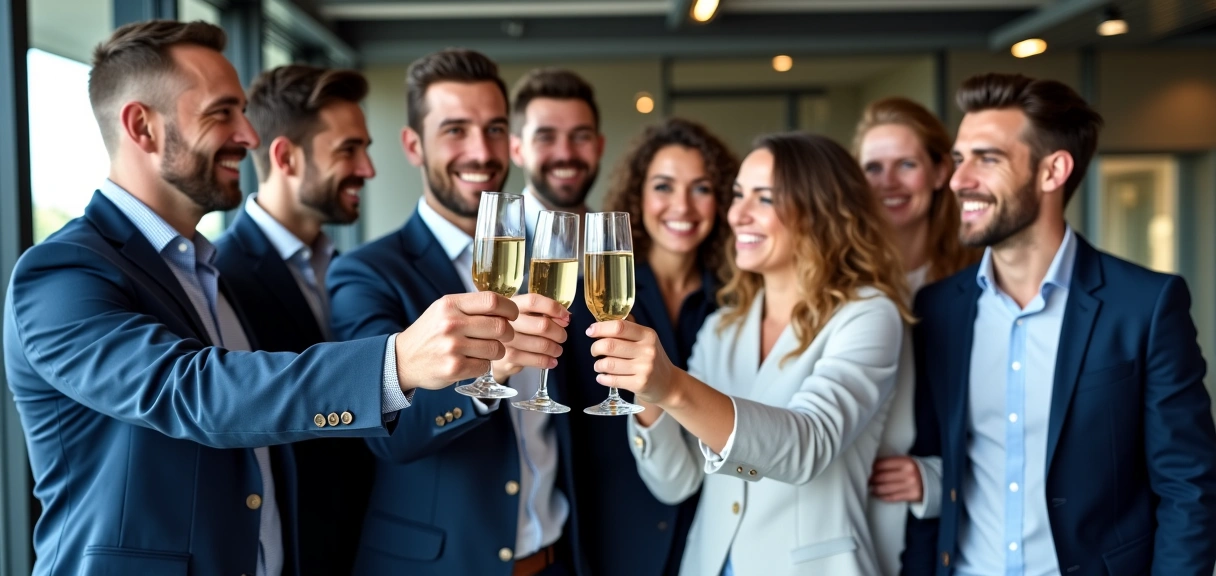 PrimeEstate Invest team celebrating success