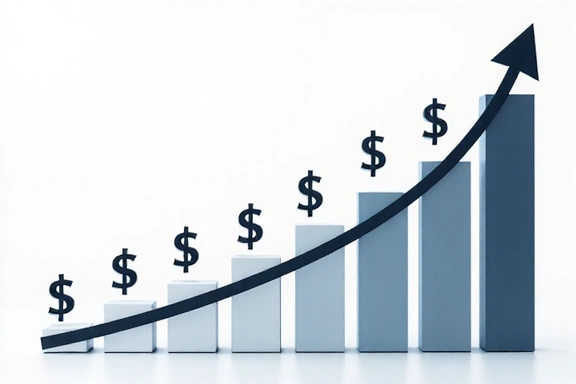 Graph showing steady investment growth