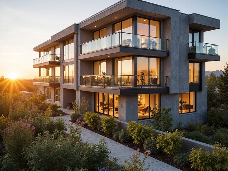 Luxury residential building with modern architecture