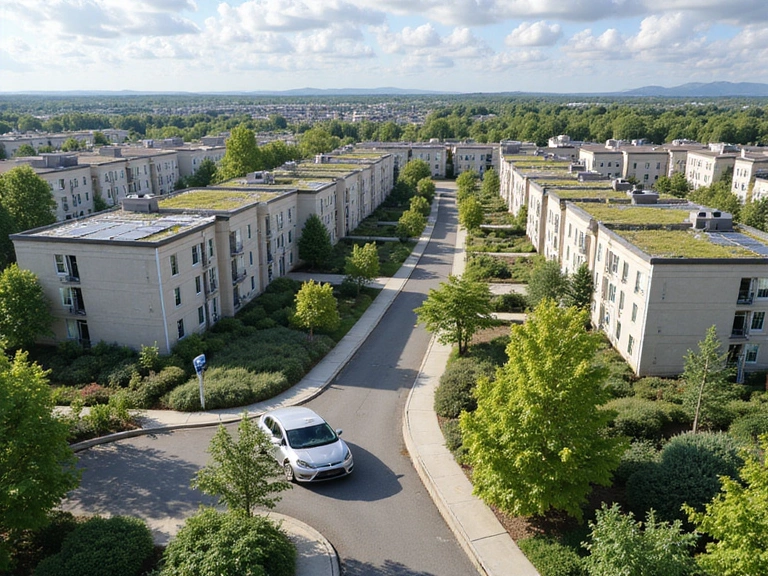 Sustainable residential community with green roofs