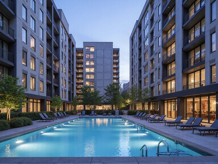 Apartment building with amenities