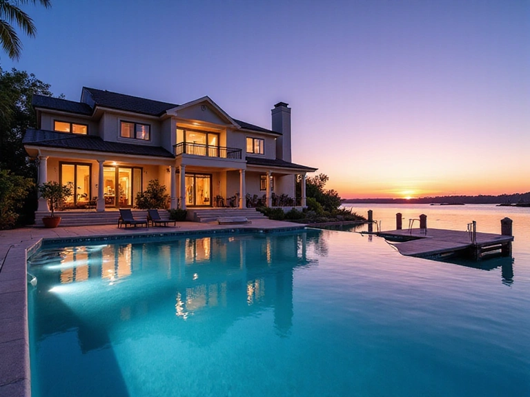 Luxury waterfront mansion