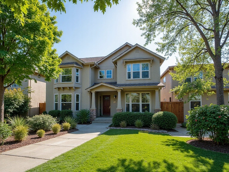 Modern residential property with green surroundings