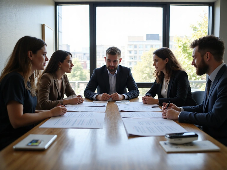 Team discussing investment strategy